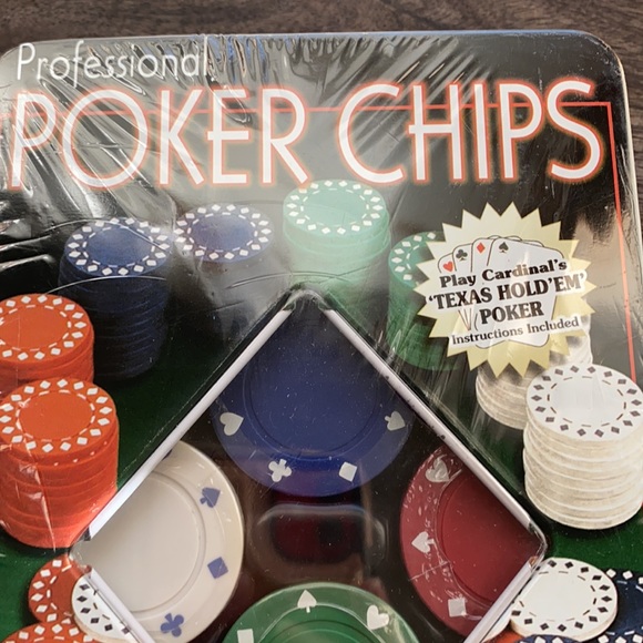 Texas hold em professional poker chips 100 chips dealer button & case card game - Picture 2 of 8